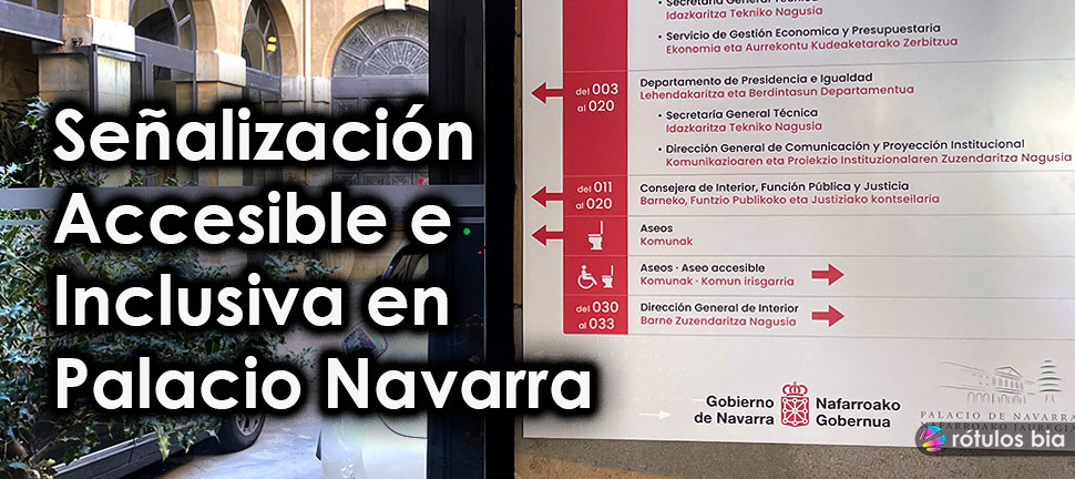 Señalización accesible e inclusiva en Palacio Navarra
